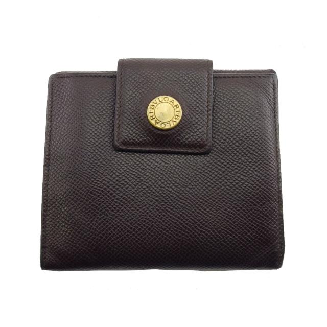 ブルガリ BVLGARI 二つ折り財布 ダークブラウン×ゴールド レディース 中古_9