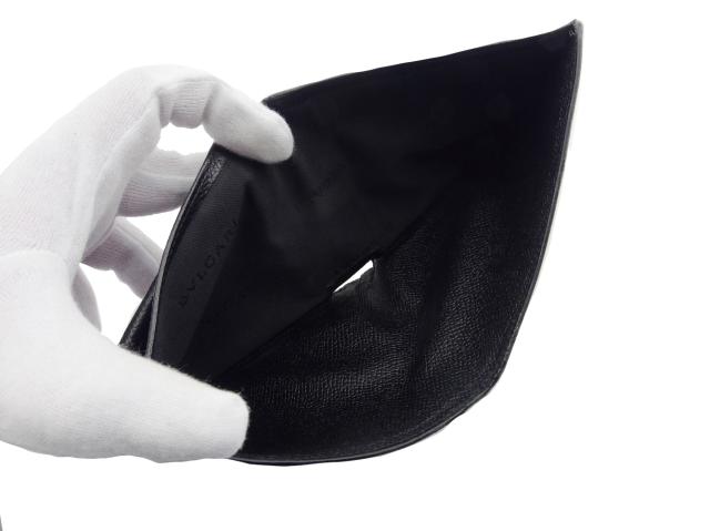 【30％OFF★週末タイムセール】ブルガリ BVLGARI 二つ折り財布 ブラック レディース 中古_5