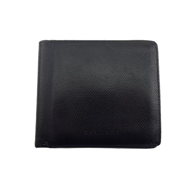 【30％OFF★週末タイムセール】ブルガリ BVLGARI 二つ折り財布 ブラック レディース 中古_10