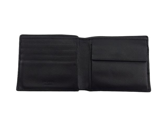 プラダ PRADA 二つ折り財布ロゴ ブラック レディース 中古_4