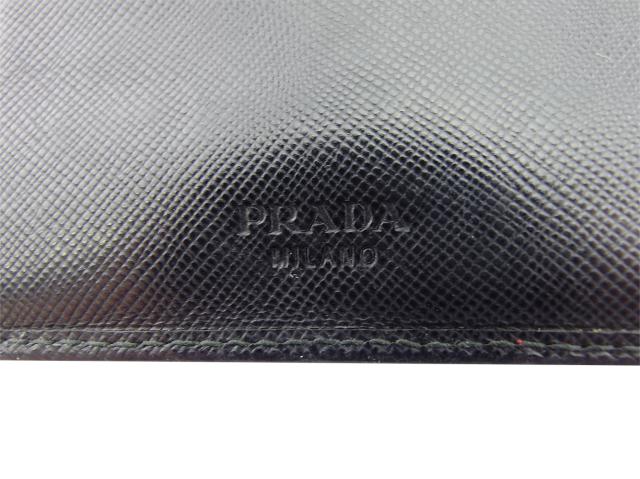 プラダ PRADA 二つ折り財布ロゴ ブラック レディース 中古_8