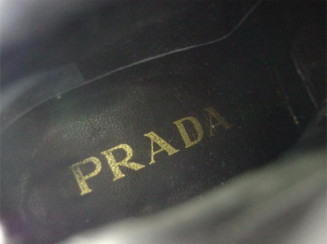 【週末タイムセール】プラダ PRADA ブーツロングブーツ ♯35ハーフ スクエアトゥ ブラック レディース 中古_8