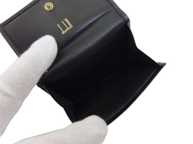【GWタイムセール】ダンヒル Dunhill コインケースロングテールロゴ ブラック レディース 中古_6