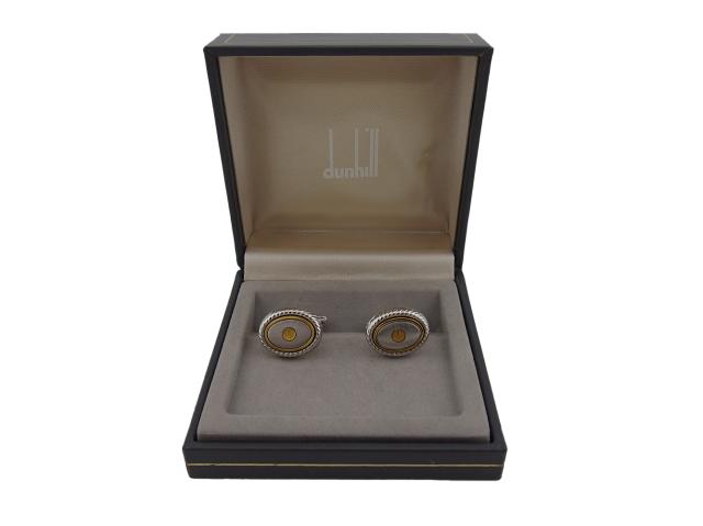 【30％OFF★週末タイムセール】ダンヒル Dunhill カフスdマーク スウィヴル式 シルバー ゴールド レディース 中古_8