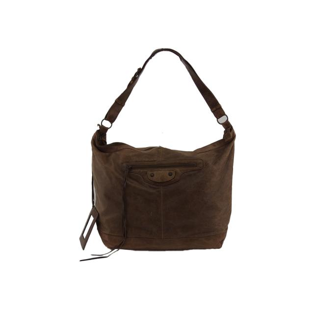 【BIGお買い物ラリー★30%OFFセール中】バレンシアガ BALENCIAGA ショルダーバッグザ クーリエ ブラウン レディース 中古