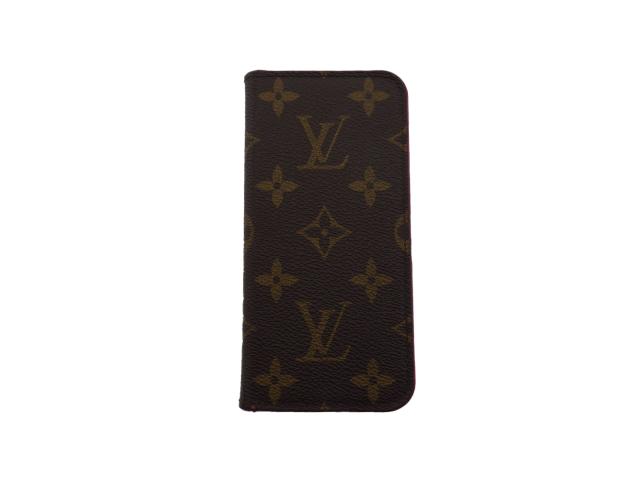 【GWタイムセール】ルイ・ヴィトン LOUIS VUITTON iPhoneケースモノグラム フォリオ ブラウン ベージュ ピンク レディース 中古_1