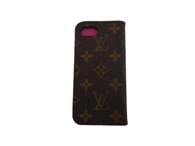 【GWタイムセール】ルイ・ヴィトン LOUIS VUITTON iPhoneケースモノグラム フォリオ ブラウン ベージュ ピンク レディース 中古_2
