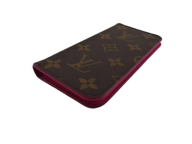 【GWタイムセール】ルイ・ヴィトン LOUIS VUITTON iPhoneケースモノグラム フォリオ ブラウン ベージュ ピンク レディース 中古_3