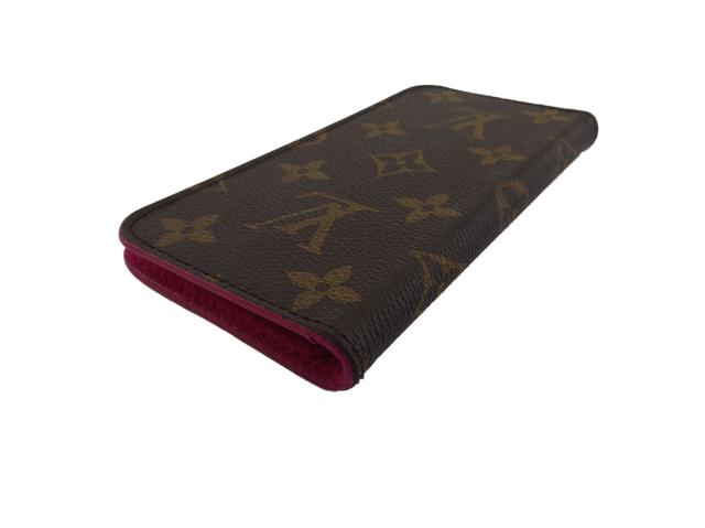 【GWタイムセール】ルイ・ヴィトン LOUIS VUITTON iPhoneケースモノグラム フォリオ ブラウン ベージュ ピンク レディース 中古_4