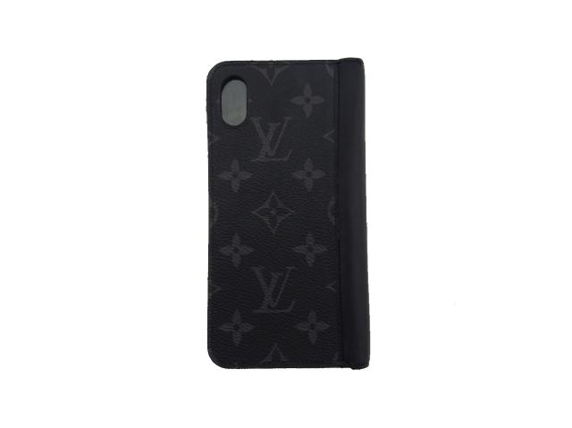【GWタイムセール】ルイ・ヴィトン LOUIS VUITTON iPhoneケースモノグラム エクリプス ブラック×グレー レディース 中古_1