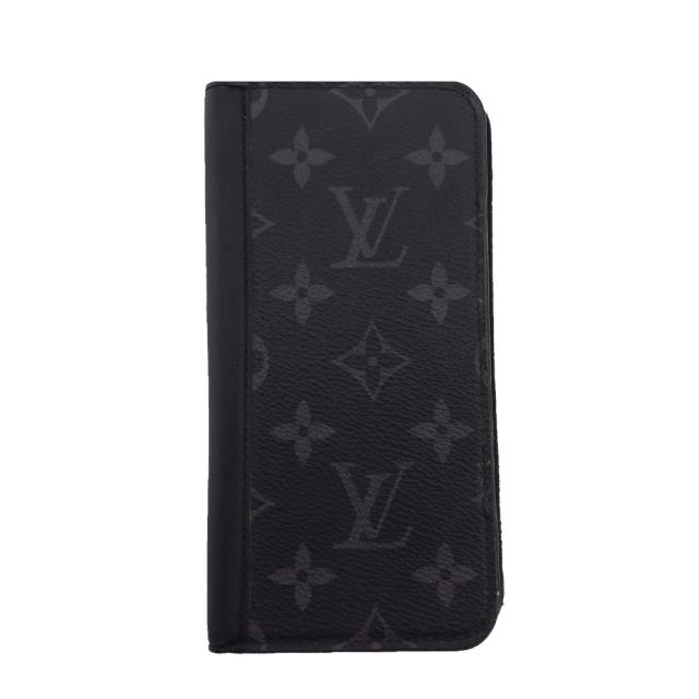 【GWタイムセール】ルイ・ヴィトン LOUIS VUITTON iPhoneケースモノグラム エクリプス ブラック×グレー レディース 中古