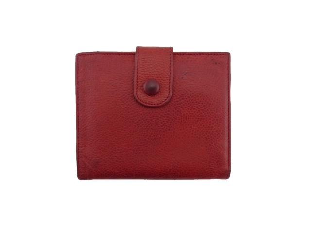 【GWタイムセール】シャネル CHANEL 二つ折り財布ココマーク オールドシャネル レッド レディース 中古_1