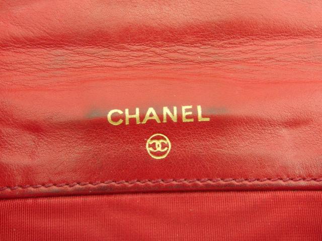 【GWタイムセール】シャネル CHANEL 二つ折り財布ココマーク オールドシャネル レッド レディース 中古_7