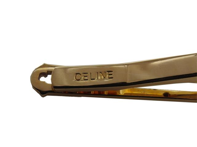 【30％OFF★週末タイムセール】セリーヌ CELINE タイピンホースキャリッジ ワニロ式 ゴールド シルバー レディース 中古_7