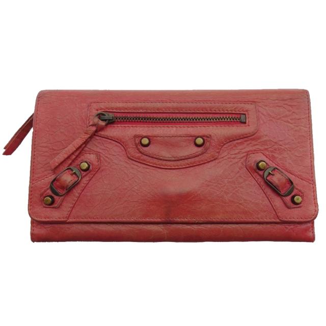 【BIGお買い物ラリー★30%OFFセール中】バレンシアガ BALENCIAGA 長財布クラシックマネー ザマネー ピンク レディース 中古