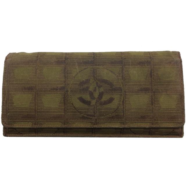 【BIGお買い物ラリー★30%OFFセール中】シャネル CHANEL 長財布ニュートラベルライン オールドシャネル カーキ ブラウン レディース 中古 BIGお買い物ラリー☆20％OFFセール中】シャネル CHANEL 長財布ニュー