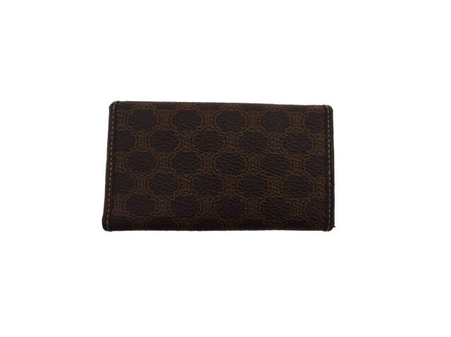 【30％OFF★週末タイムSALE】セリーヌ CELINE キーケースマカダム ブラウン ベージュ レディース 中古_1