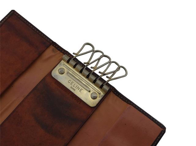 【30％OFF★週末タイムSALE】セリーヌ CELINE キーケースマカダム ブラウン ベージュ レディース 中古_5