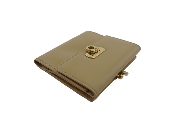 【30％OFF★週末タイムセール】サルヴァトーレフェラガモ Salvatore Ferragamo 二つ折り財布 ベージュ レディース 中古_3