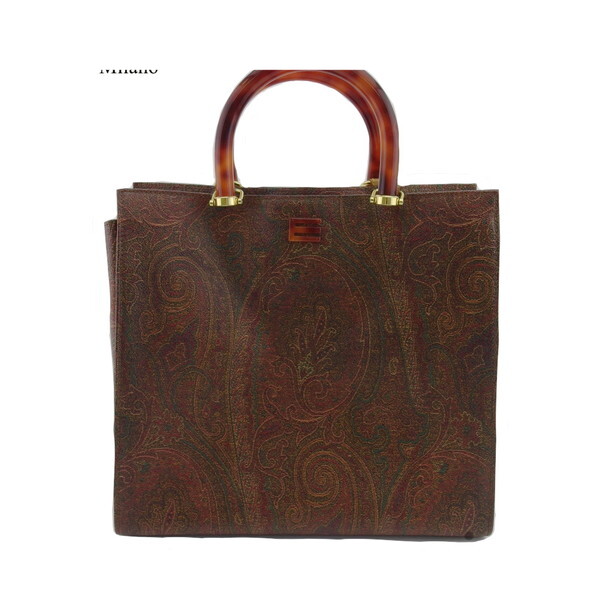 【BIGお買い物ラリー★30%OFFセール中】エトロ ETRO ハンドバッグペイズリー ブラウン レディース 中古