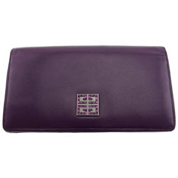ジバンシィ GIVENCHY 長財布 パープル レディース 中古