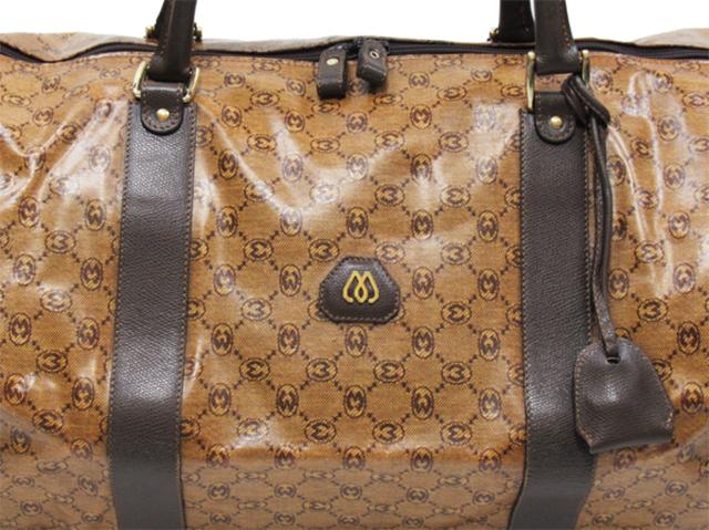 【30％OFF★週末タイムセール】モラビト MORABITO ボストンバッグMマーク柄 ベージュ ブラウン レディース 中古_4