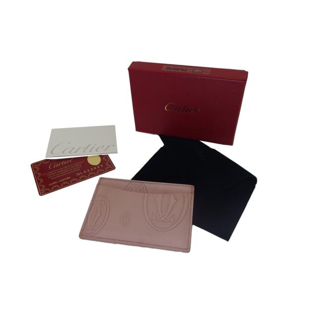 【X'masセール★30%OFF】カルティエ CARTIER カードケースハッピーバースデー ピンク レディース 中古