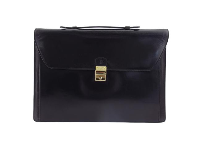 【週末タイムセール】バリー BALLY ビジネスバッグBマーク ブラック レディース 中古_1