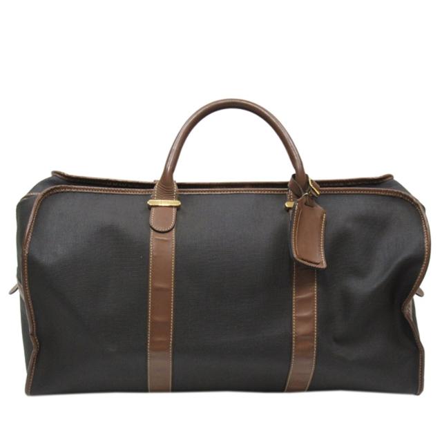 【BIGお買い物ラリー★30%OFFセール中】ダンヒル Dunhill ボストンバッグヘリンボーン グレー 灰色 ブラウン レディース 中古