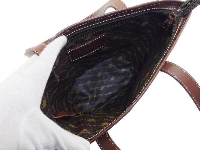 【GWタイムセール】ハンティングワールド HUNTING WORLD トートバッグサファリトゥデイ カーキ ブラウン レディース 中古_6