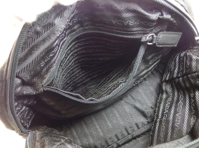 プラダ PRADA ハンドバッグビーズロゴ ブラック レディース 中古_6