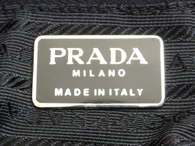プラダ PRADA ハンドバッグビーズロゴ ブラック レディース 中古_7