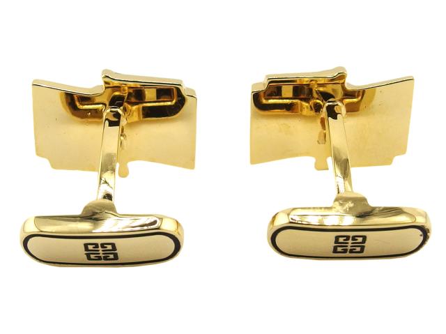 ジバンシィ GIVENCHY カフス4Gロゴ スウィヴル式 ゴールド シルバー レディース 中古_3