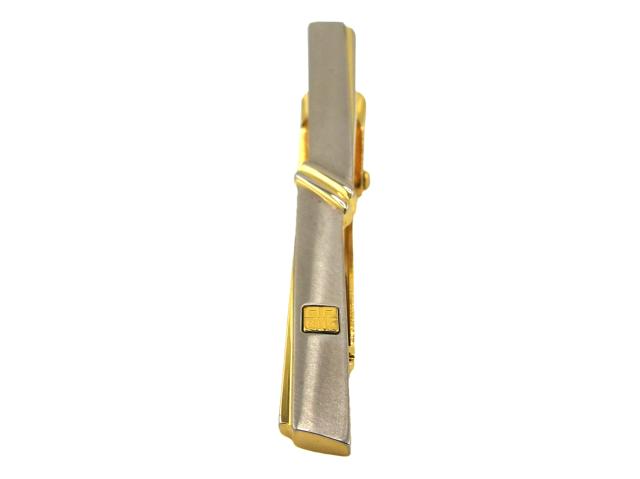 【30％OFF★週末タイムセール】ジバンシィ GIVENCHY タイピン4Gロゴ ワニロ式 ゴールド シルバー レディース 中古_4