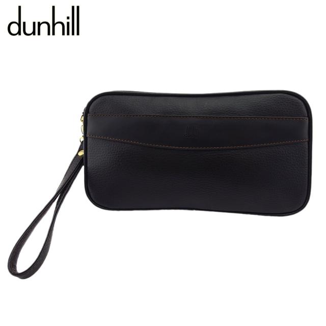 【週末タイムセール】ダンヒル Dunhill クラッチバッグ ブラック×ゴールド レディース 中古_8