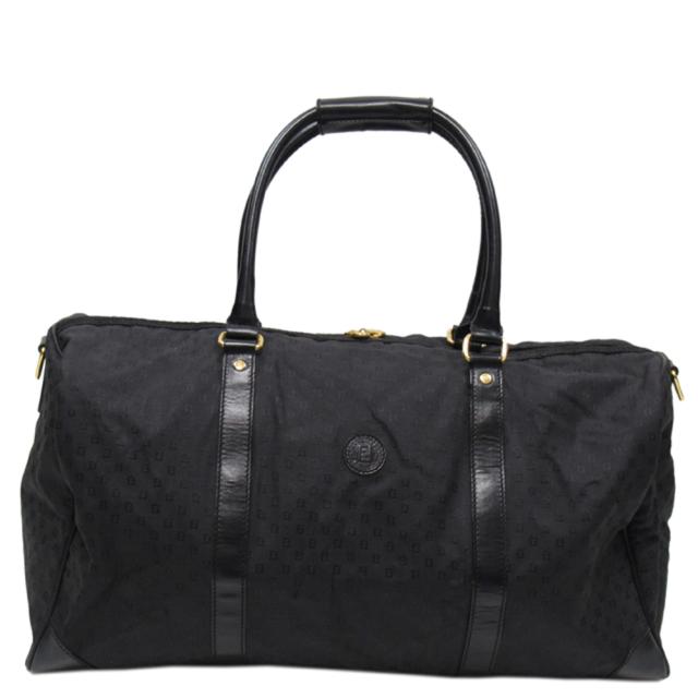 【BIGお買い物ラリー★30%OFFセール中】フェンディ FENDI ボストンバッグFFマーク柄 ブラック レディース 中古