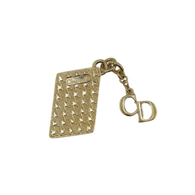 【30％OFF★週末タイムSALE】ディオール Dior ペンダントトップ千鳥柄プレート CDマーク ゴールド レディース 中古