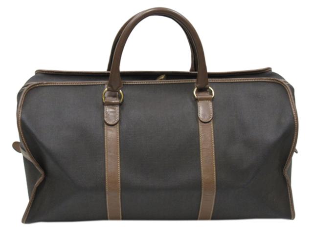 ダンヒル Dunhill ボストンバッグヘリンボーン グレー 灰色 ブラウン レディース 中古_1