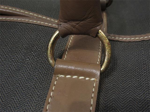 ダンヒル Dunhill ボストンバッグヘリンボーン グレー 灰色 ブラウン レディース 中古_6