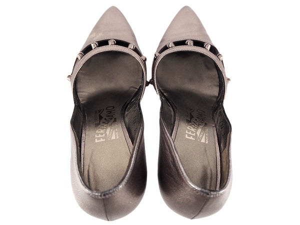 【GWタイムセール】サルヴァトーレフェラガモ Salvatore Ferragamo パンプス シルバー レディース 中古_2
