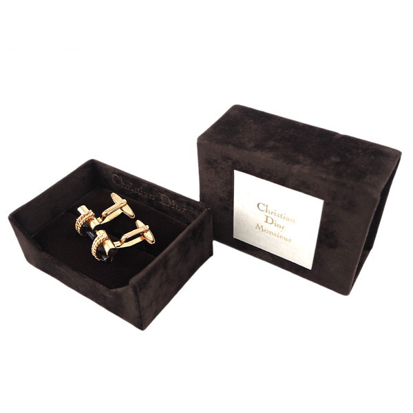 【BIGお買い物ラリー★30%OFFセール中】ディオール Dior カフス ゴールド×ブラック レディース 中古