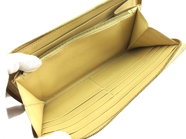 CELINE セリーヌ長財布 ラージフラップ バイカラー ベージュ イエロー