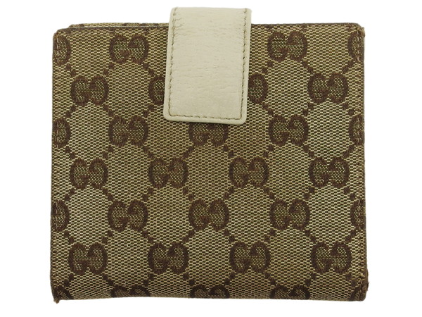 グッチ GUCCI 三つ折り財布GG柄 エクリプス アイボリー×ベージュ×ブラウン×ゴールド レディース 中古_1