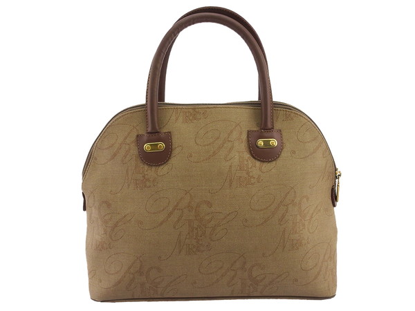 【週末タイムセール】ニナリッチ NINA RICCI ハンドバッグシグネチャー キャンバス ベージュ×ブラウン レディース 中古_1