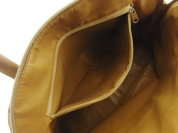 【週末タイムセール】ニナリッチ NINA RICCI ハンドバッグシグネチャー キャンバス ベージュ×ブラウン レディース 中古_6