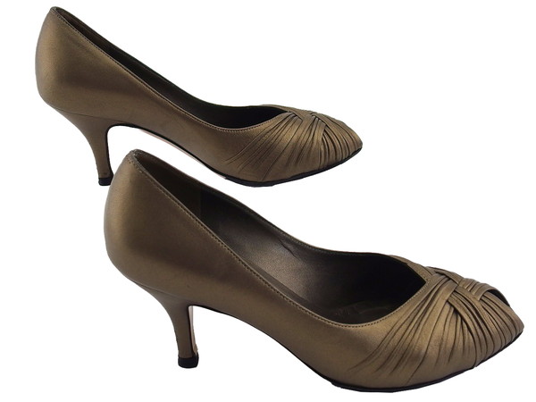 【GWタイムセール】サルヴァトーレフェラガモ Salvatore Ferragamo パンプス ゴールド レディース 中古_3