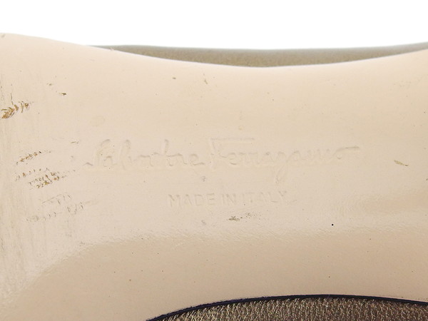 【GWタイムセール】サルヴァトーレフェラガモ Salvatore Ferragamo パンプス ゴールド レディース 中古_8