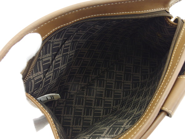 【30％OFF★週末タイムSALE】ダンヒル Dunhill セカンドバッグ ダークブラウン×ブラウン×ゴールド レディース 中古