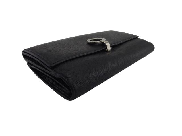 【ウィンターSALE★30%OFF】ブルガリ BVLGARI 長財布ブルガリブルガリ ブラック×シルバー×ブルー レディース 中古