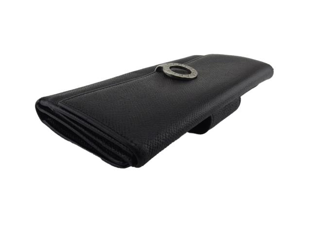 【ウィンターSALE★30%OFF】ブルガリ BVLGARI 長財布ブルガリブルガリ ブラック×シルバー×ブルー レディース 中古